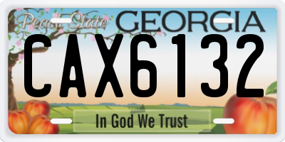 GA license plate CAX6132