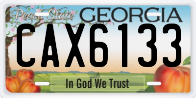 GA license plate CAX6133