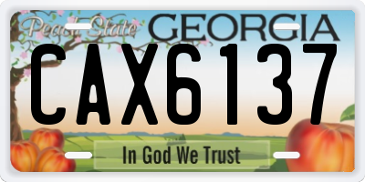 GA license plate CAX6137