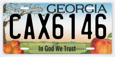 GA license plate CAX6146