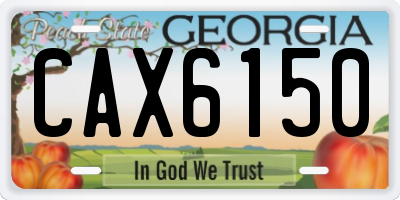 GA license plate CAX6150