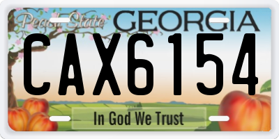 GA license plate CAX6154