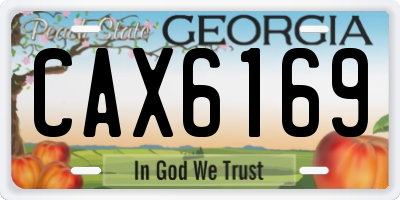 GA license plate CAX6169