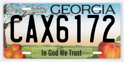 GA license plate CAX6172