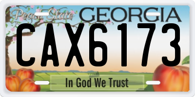GA license plate CAX6173
