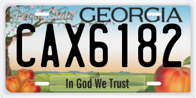 GA license plate CAX6182