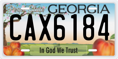 GA license plate CAX6184