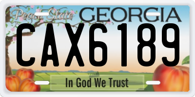 GA license plate CAX6189