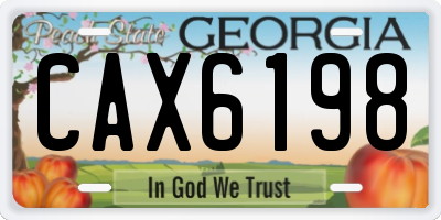GA license plate CAX6198