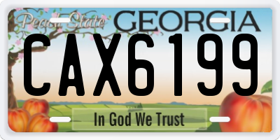 GA license plate CAX6199
