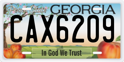 GA license plate CAX6209