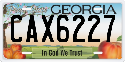 GA license plate CAX6227
