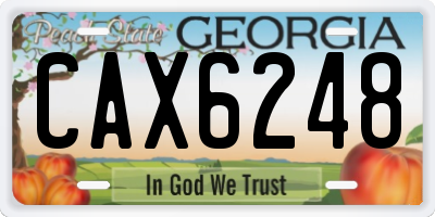 GA license plate CAX6248