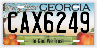 GA license plate CAX6249