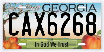 GA license plate CAX6268