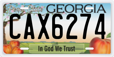 GA license plate CAX6274