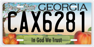 GA license plate CAX6281