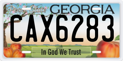 GA license plate CAX6283