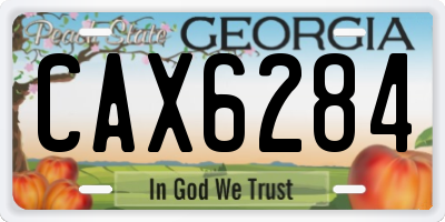GA license plate CAX6284