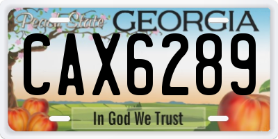 GA license plate CAX6289