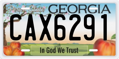GA license plate CAX6291