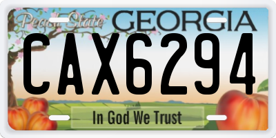 GA license plate CAX6294