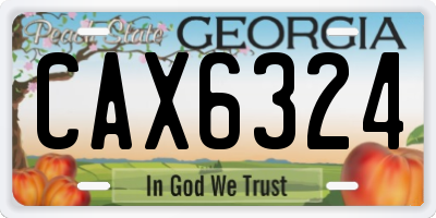 GA license plate CAX6324