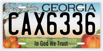 GA license plate CAX6336