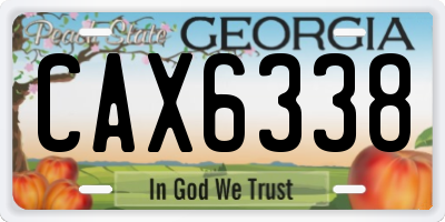 GA license plate CAX6338