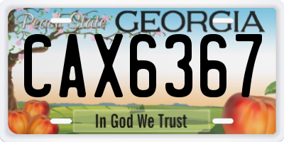 GA license plate CAX6367