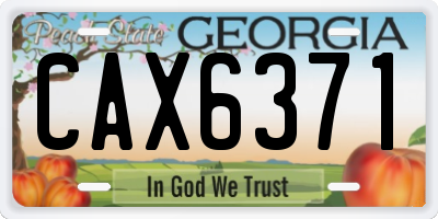 GA license plate CAX6371