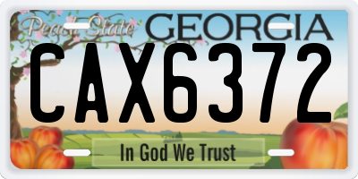 GA license plate CAX6372