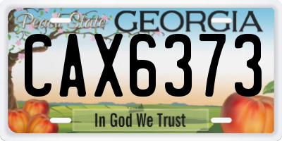 GA license plate CAX6373