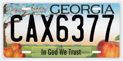 GA license plate CAX6377