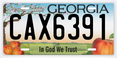 GA license plate CAX6391