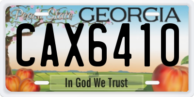 GA license plate CAX6410