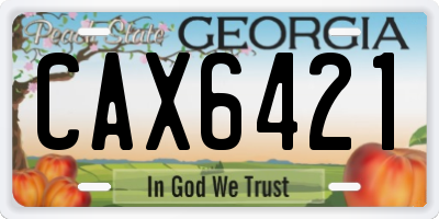 GA license plate CAX6421