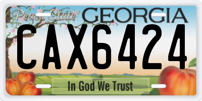GA license plate CAX6424