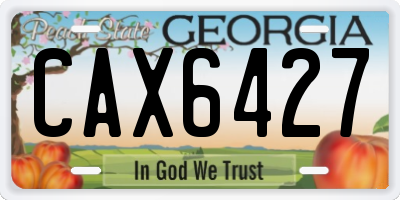 GA license plate CAX6427