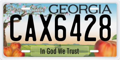GA license plate CAX6428