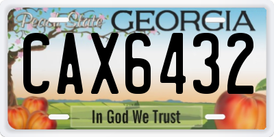 GA license plate CAX6432