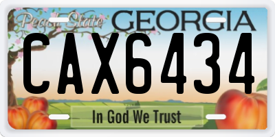 GA license plate CAX6434