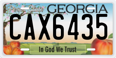 GA license plate CAX6435