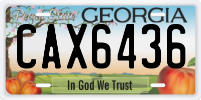 GA license plate CAX6436