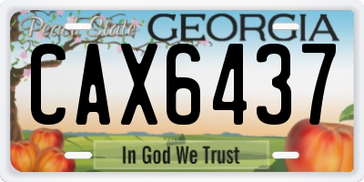 GA license plate CAX6437
