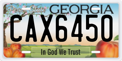 GA license plate CAX6450