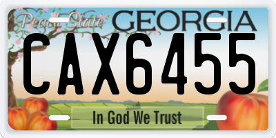 GA license plate CAX6455