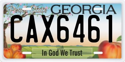 GA license plate CAX6461
