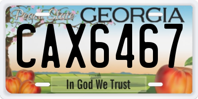 GA license plate CAX6467