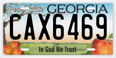 GA license plate CAX6469